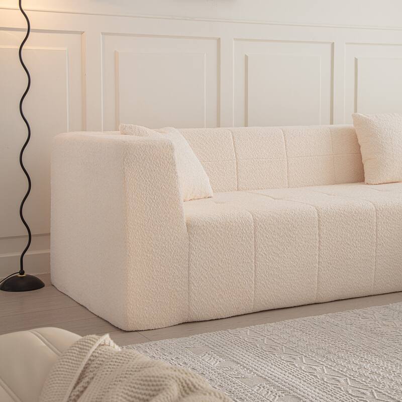 105.5" Polyester L-Shaped Modular Sectional Sofa with Chaise & Tufted Design