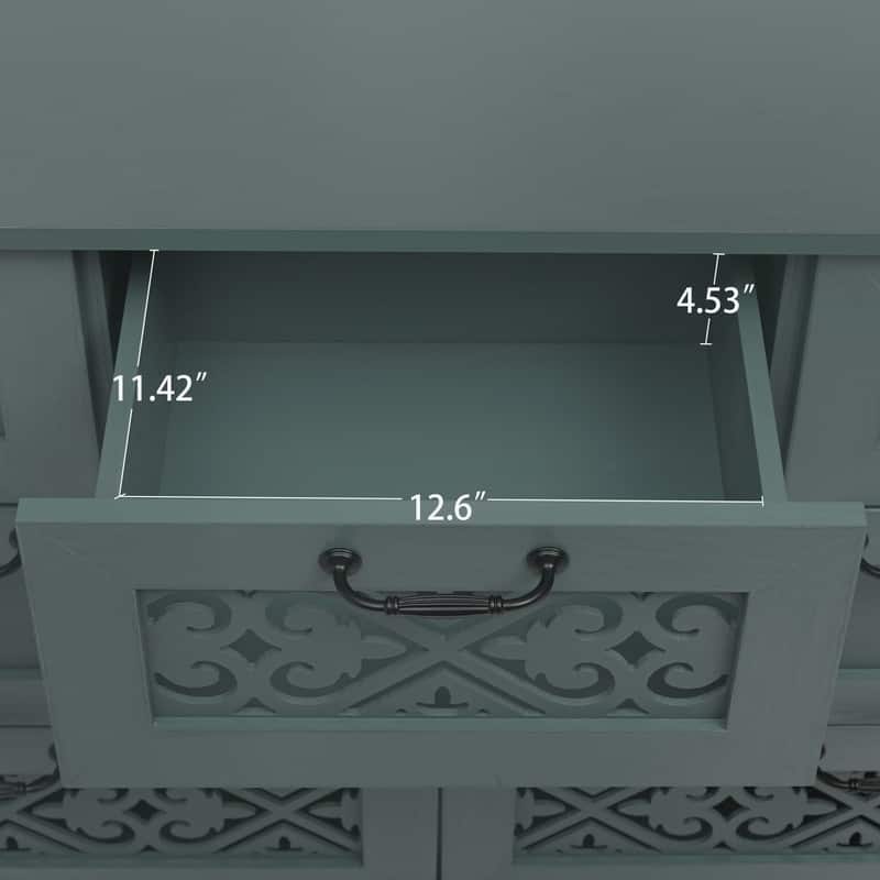 American Style Wood Sideboard Buffet Cabinet with 7 Storage Drawers
