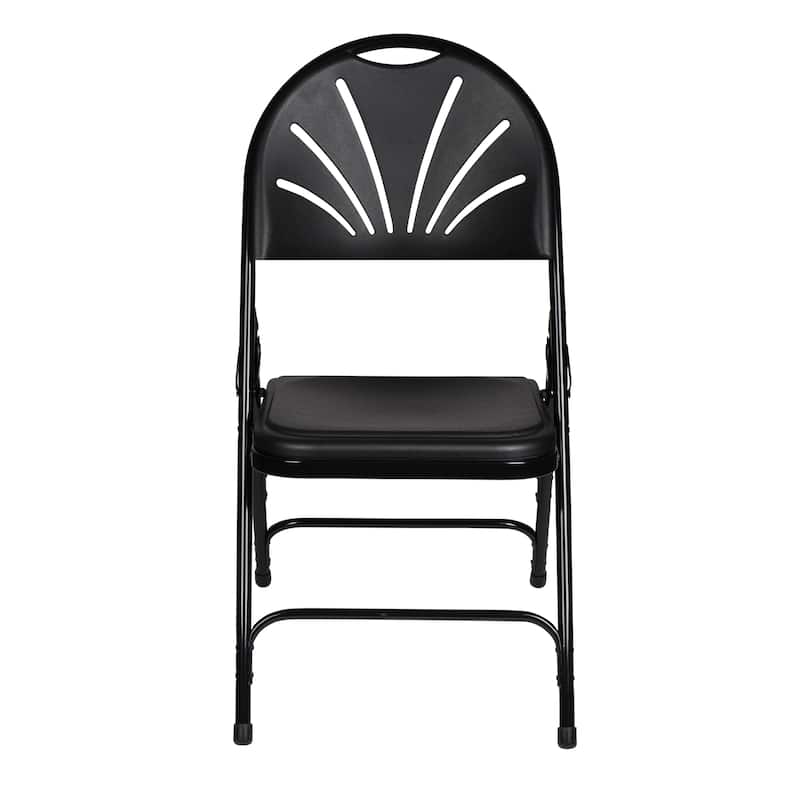 Hampden Furnishings Lusitano Collection Fan Back Folding Chair, Pack of 4