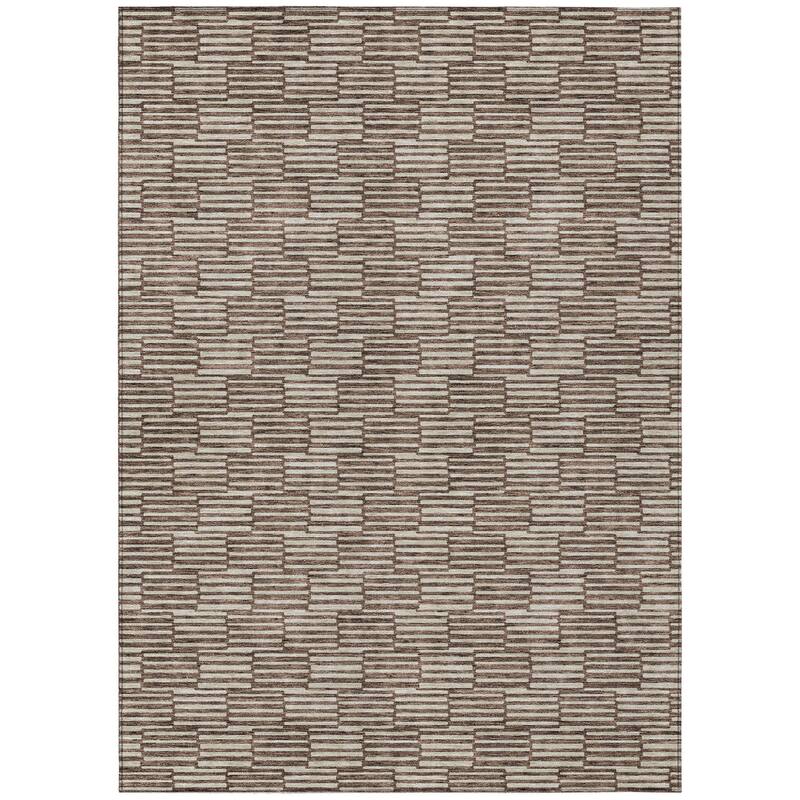 HomeRoots Geometric Transitional Rectangle Outdoor Rug