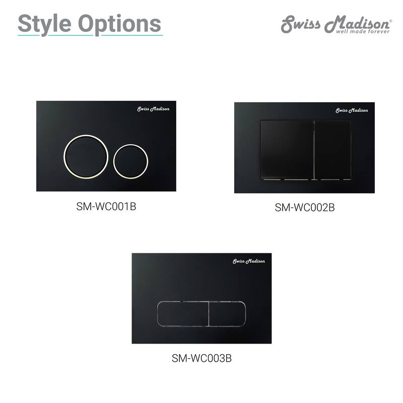 Wall Mount Dual Flush Actuator Plate with Rectangle Push Buttons