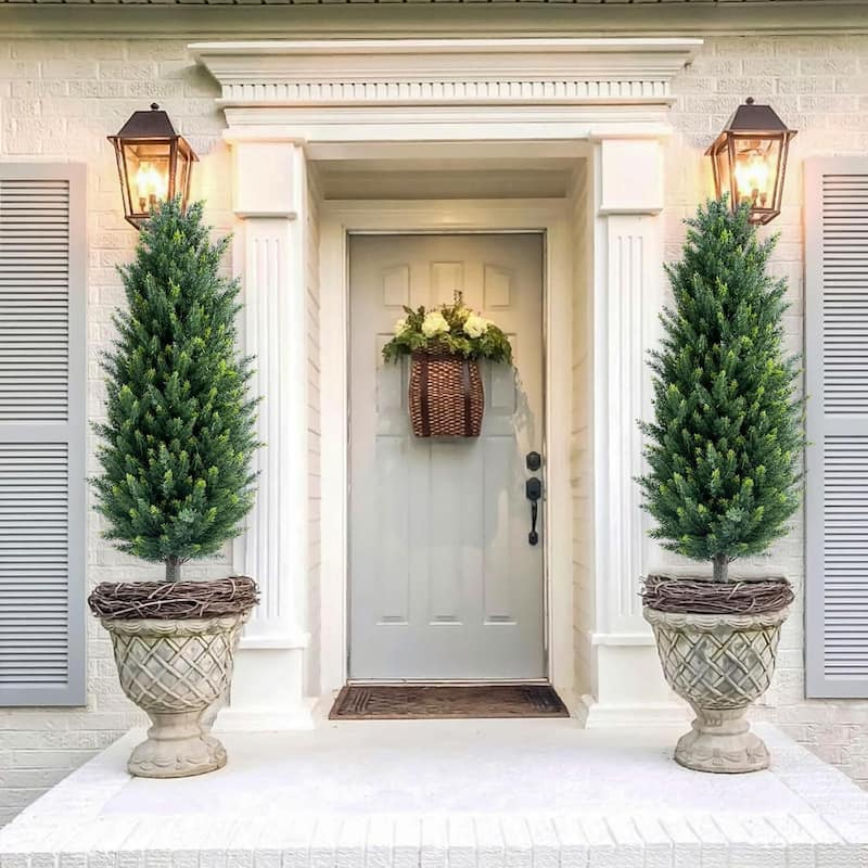43.3 Inch Artificial Cedar Tree with Spike for Home Decor