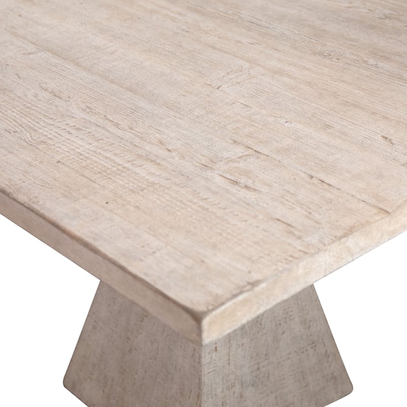 Everly 108-inch Rectangular Light Wash Reclaimed Pine Double Pedestal Dining Table