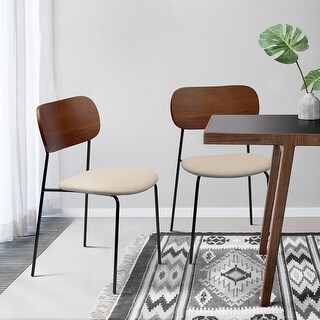Aspen Modern Dining Chair Upholstered Seat Matte Black Metal Legs For Kithchen Living Room And Dining Room Set Of 2 Overstock 31946072