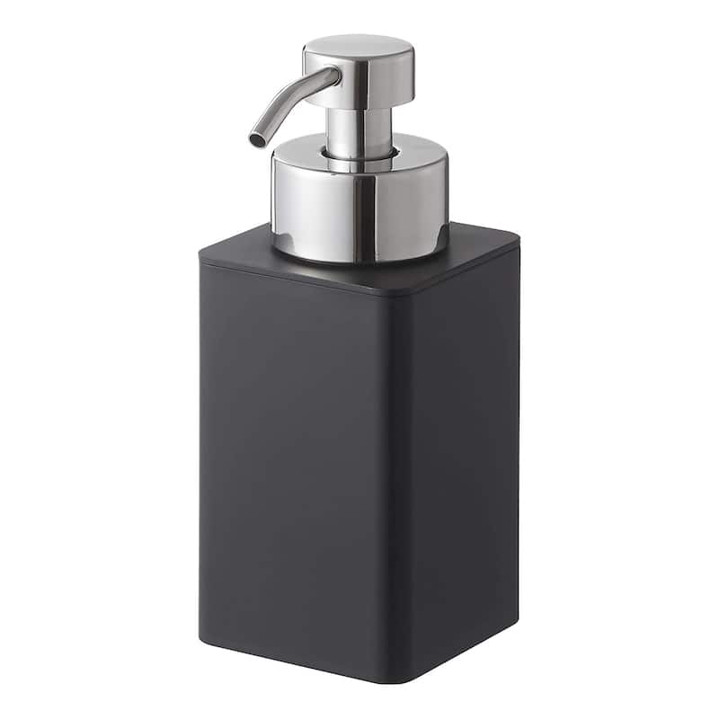 Yamazaki Home Foaming Soap Dispenser, ABS Plastic, 12.2 fluid oz., 360 milliliters - L 3.74 x W 2.76 x H 6.69 inches - Black