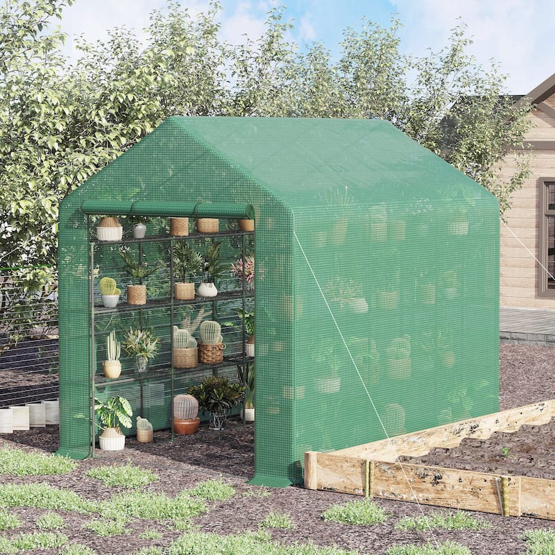 8' X 6' X 7' Portable Water/uv Walk-in Greenhouse - Plastic/Steel - Portable