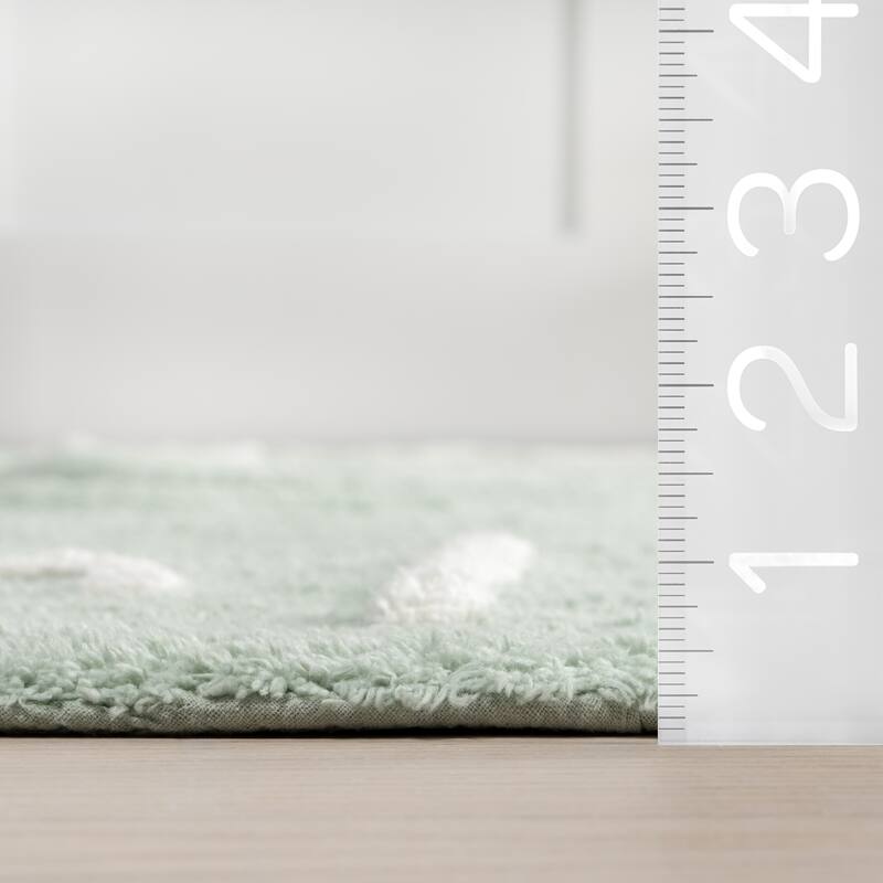 Nuloom Alphabet SpinClean Washable Round Rug