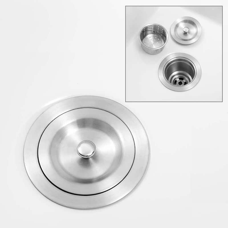 Proox 33" L X 18" W Double Basin Farmhouse Kitchen Sink with Basket Strainer