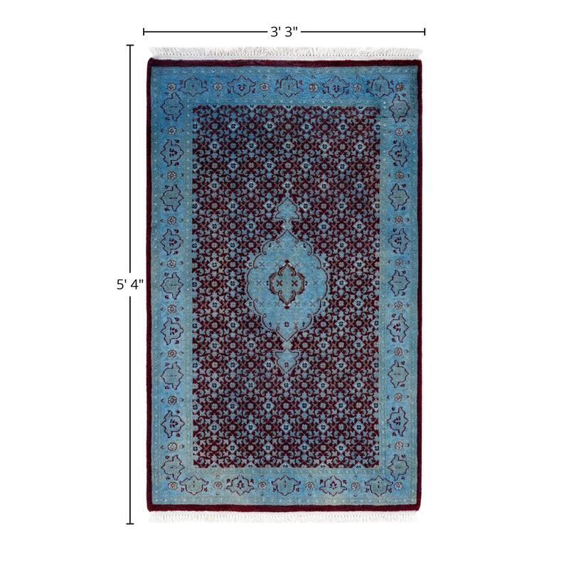 Overdyed One-of-a-Kind Hand-Knotted Area Rug - Red - 3' 3" x 5' 4"