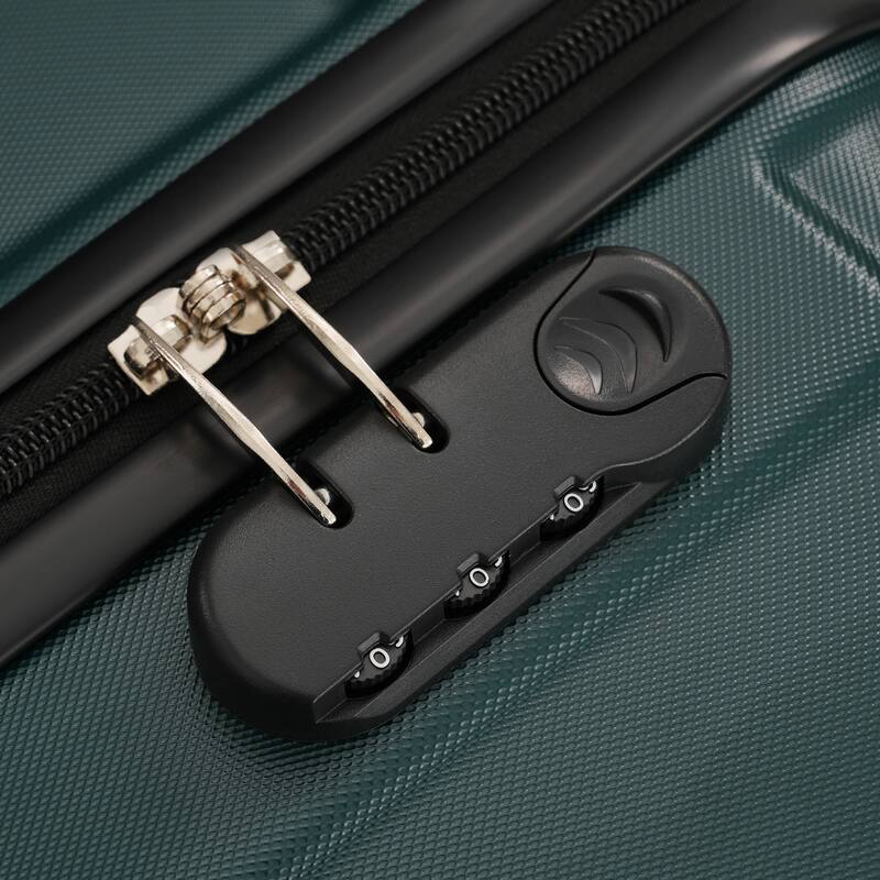 3-Piece, Modern Luggage Sets, Hard-Shell Luggage with Silicone Handles and Combination Lock, for Boarding Travel, Dark Green