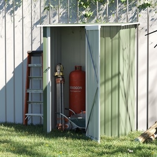 Outsunny 5' x 3' Metal Garden Storage Shed Tool house with Lockable Door for Backyard, Patio, Lawn