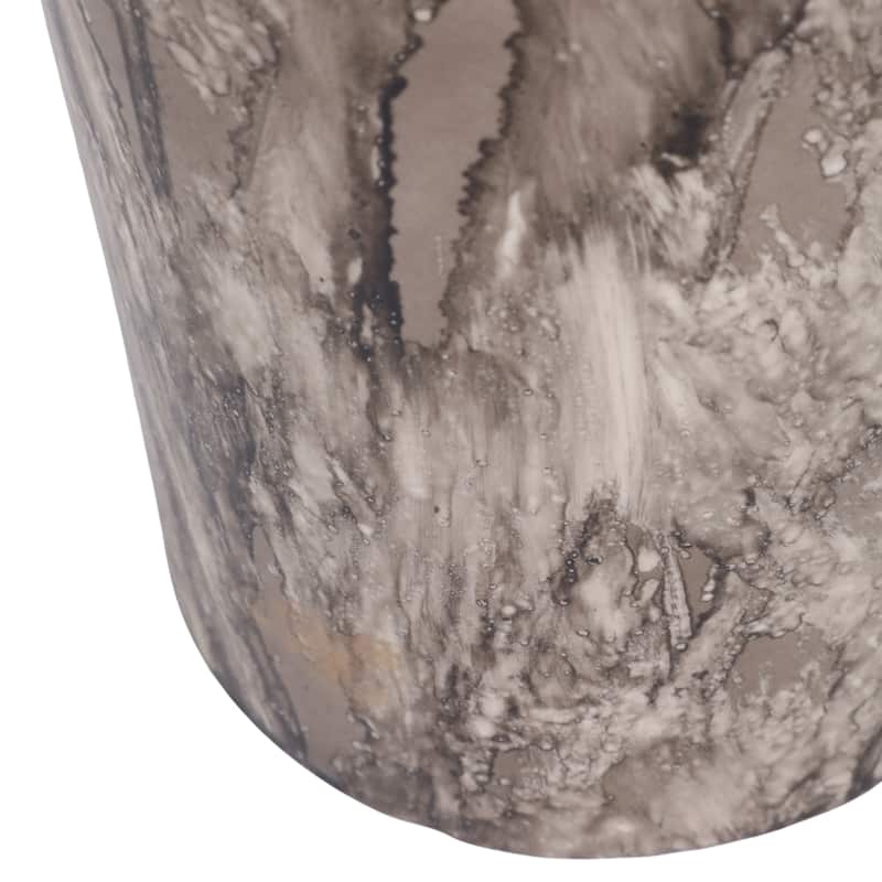 Tapered Iron Vase with Marbleized Finish - Modern Flower Vase