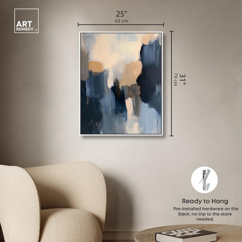 Navy Beige I Canvas by Art Remedy