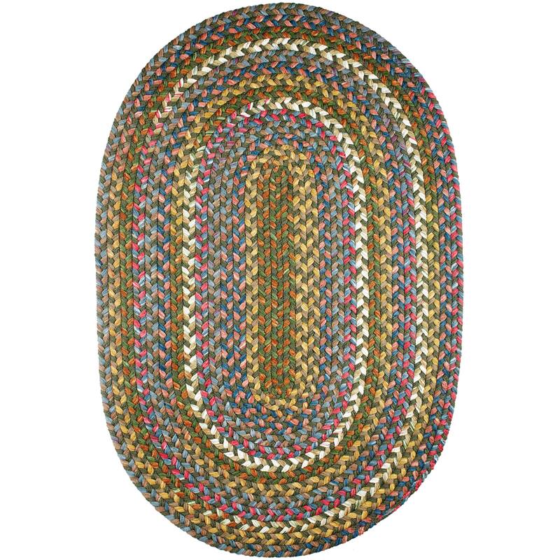 Rhody Rug Charisma Indoor/ Outdoor Braided Area Rug - 3' x 5' Oval - Emerald