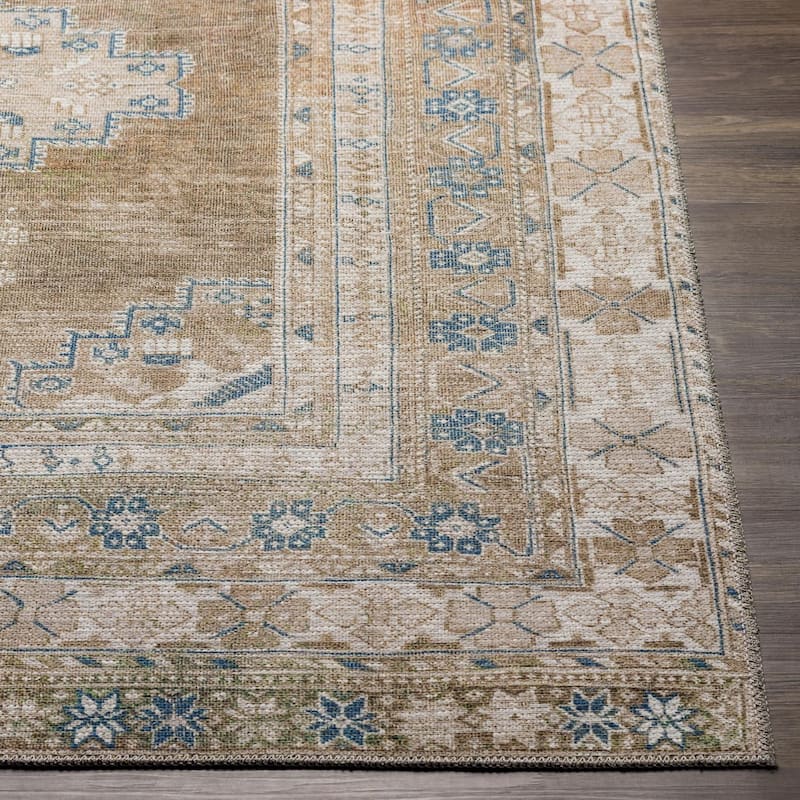 Livabliss Markus Persian Medallion Printed Machine Washable Area Rug
