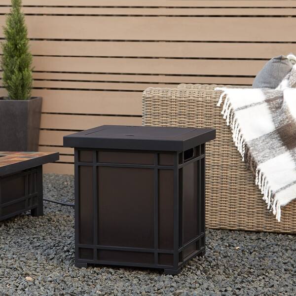 Shop Real Flame 907 19 Wide Morrison Outdoor 20 Lb Liquid Propane Tank Cover Black Brown Overstock 21222849