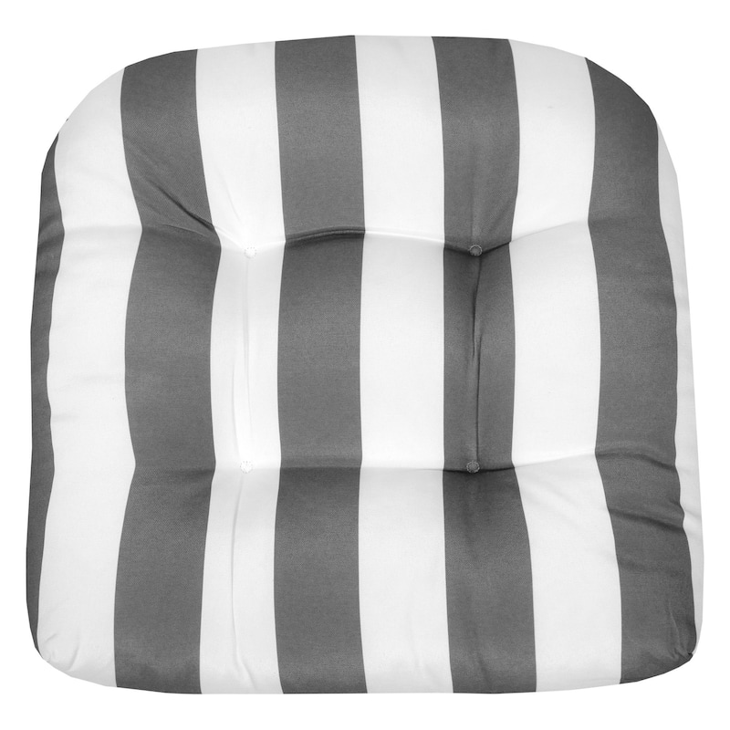 Sweet Home Collection Havana Stripe Patio Cushions Outdoor Chair Pads Thick Fiber Fill Tufted 19" x 19"
