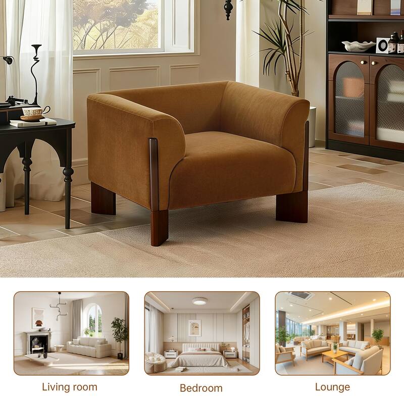 Modern Upholstered Arm Club Chair