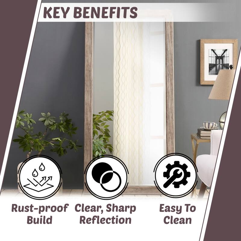 Rustic Floor Mirror - Rectangular Full Body Mirror for Living room