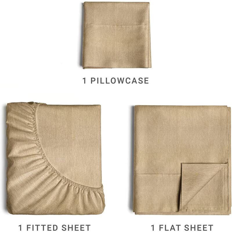 CGK Linens 4 Piece Solid Microfiber Deep Pocket Soft Bed Sheet Set