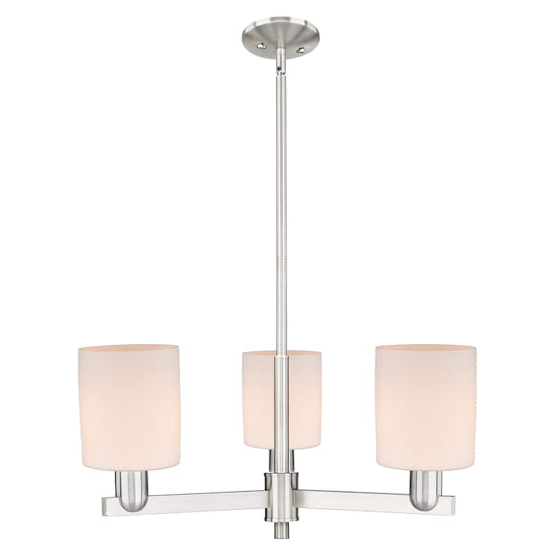 Innovations Lighting Endless Possibilities Arcadia - Cobbleskill - 3 Light 27" Stem Hung Chandelier - Satin Nickel/Matte White