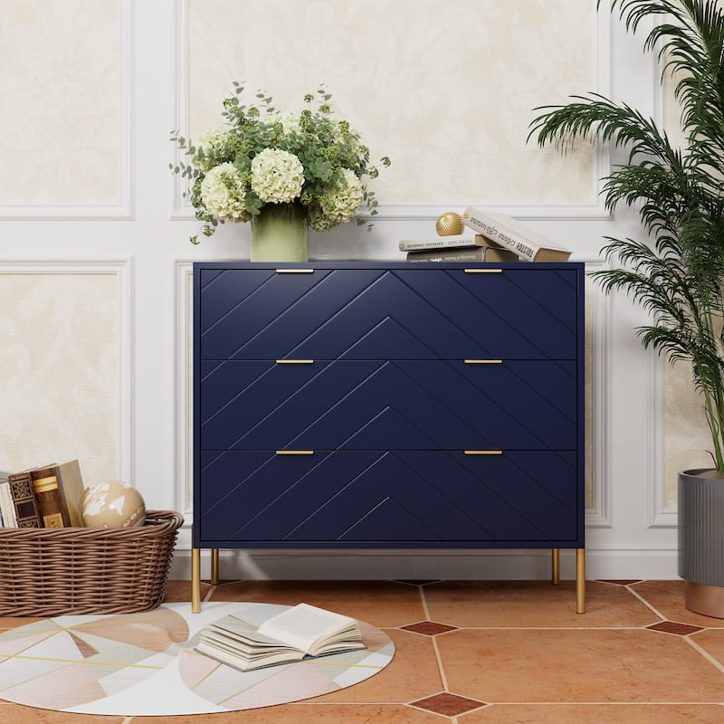 Clihome 3-Drawer Storage Chest Dresser for Bedroom