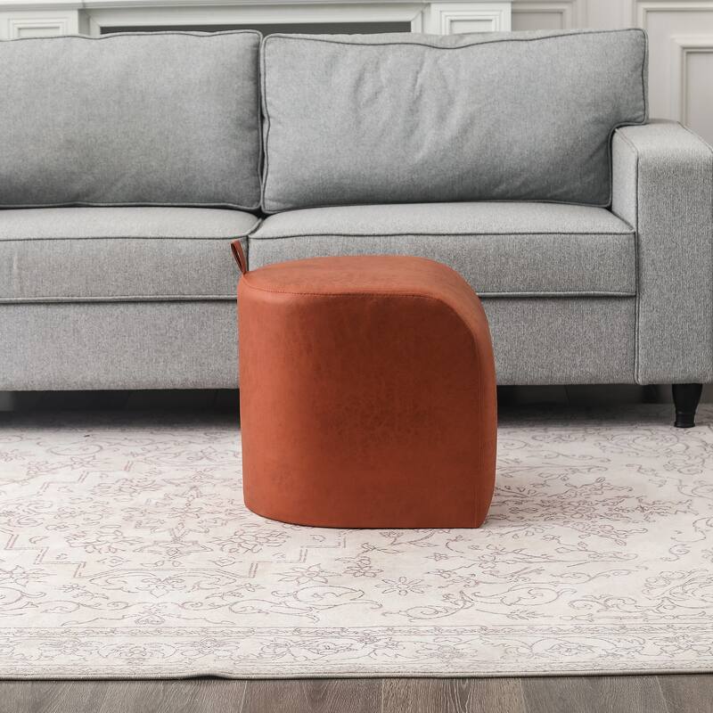 Adeco Leathaire Ottoman Upholstered Foot Stool with Curve
