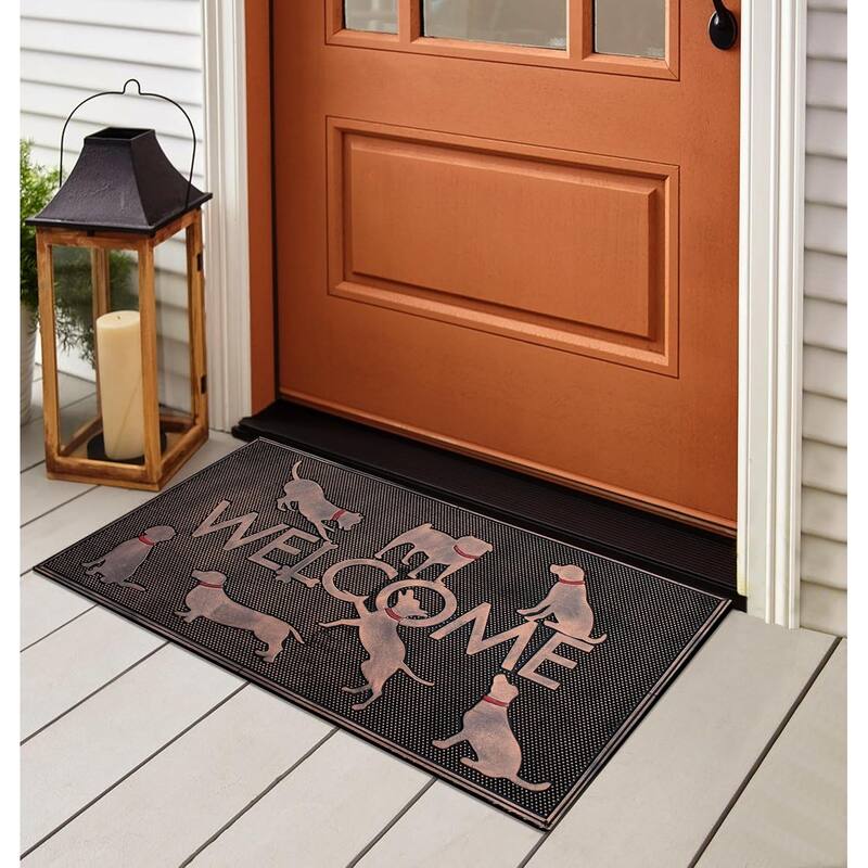 A1HC Rubber Pin 18” X 30” for Outdoor Entrance, Fun Designed Floor, Welcome Mats for Front Door Indoor Non-Slip Backing