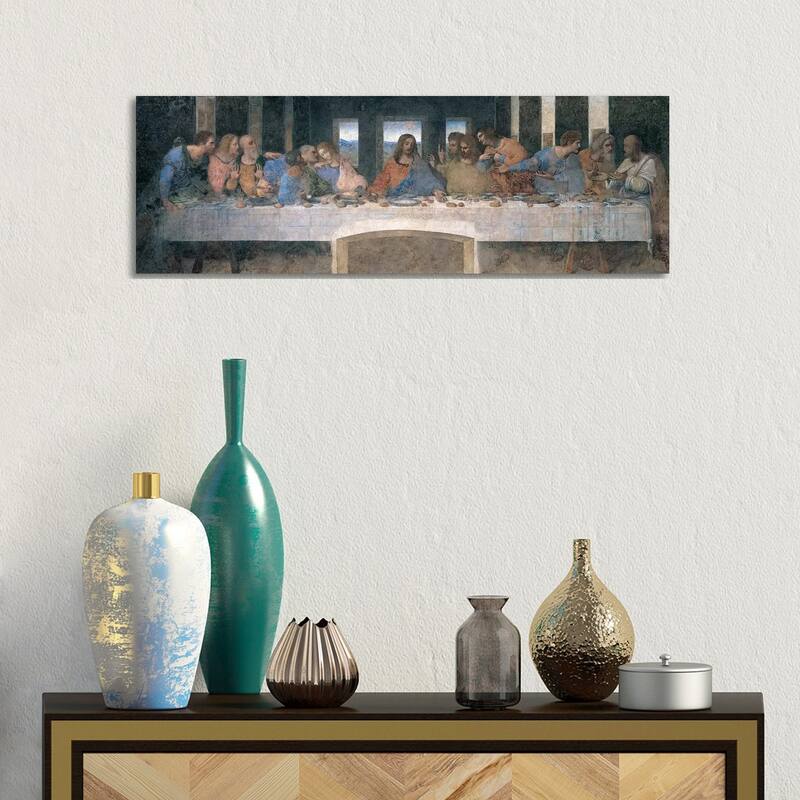 iCanvas "L'Ultima Cena (The Last Supper), Cropped" by Leonardo da Vinci Canvas Print - 12x36x1.5