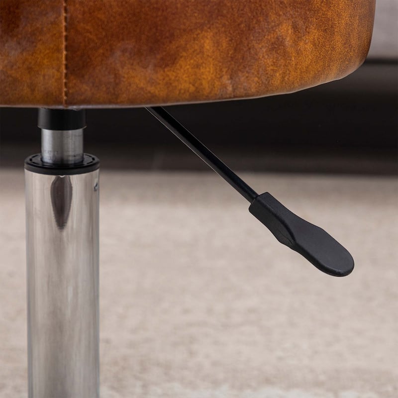 Adjustable Height Round Ottoman Swivel Vanity Stool