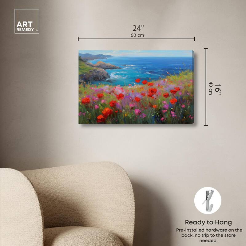 Ocean View Bloom II Canvas by Art Remedy, Gallery Wrapped