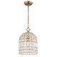 preview thumbnail 36 of 53, Vintage Glam Crystal Bird Cage Lantern Chandelier - Distressed Brass