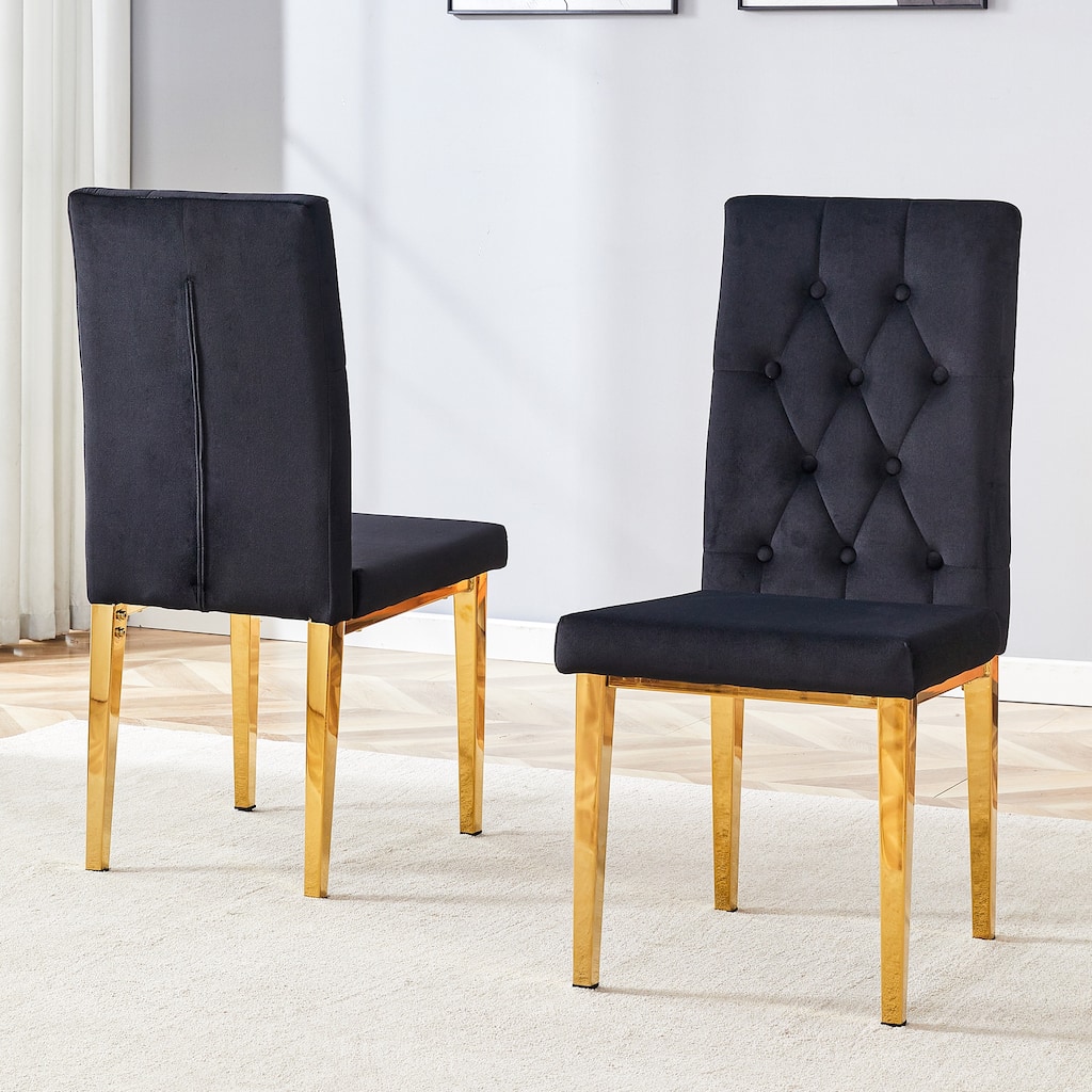 2 piece set of armless dining chairs brings a touch of elegance and mystery to the dining area