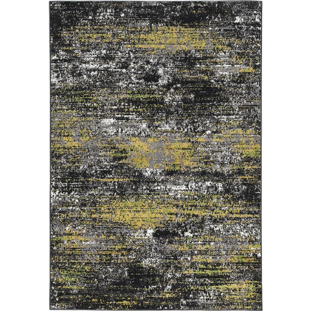 Skyline Abstract Black / White Ombre Area Rug