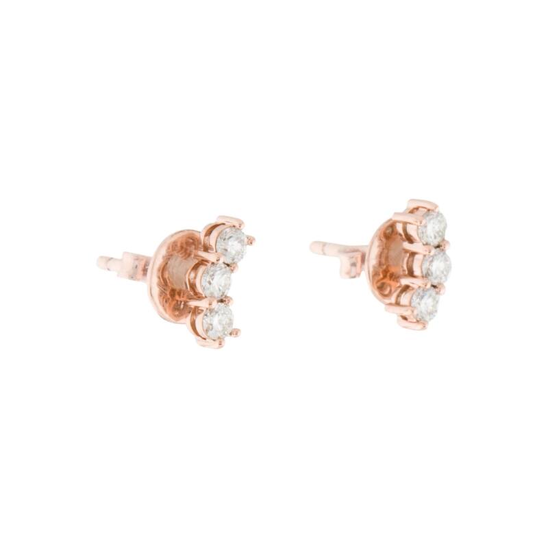 Joelle Collection Diamond Earrings 1/3 cttw 3-Stone Cluster Earrings 14K Gold Beautiful Gift