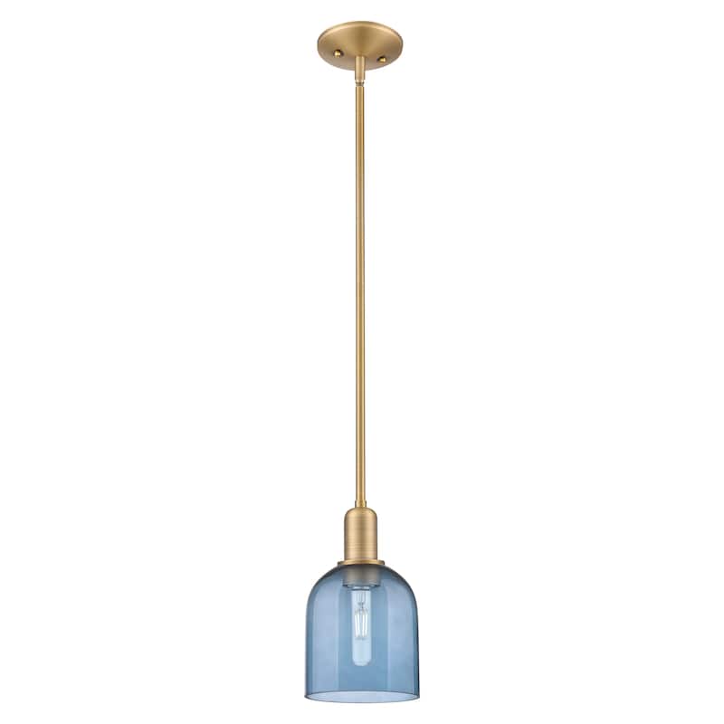 Innovations Lighting Endless Possibilities Arcadia - Bella - 1 Light 6" Stem Hung Mini Pendant - Blue/Brushed Brass