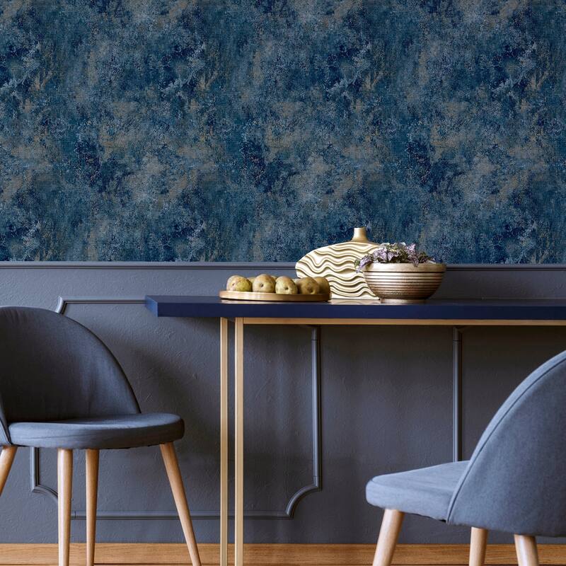 Arthouse Gideon Dark Blue Distressed Wallpaper