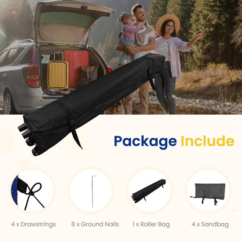 Pop Up Canopy Tent – Outdoor Shade Gazebo with Storage Bag & Sandbags,Easy Setup Canopy for Patio, Camping, Beach