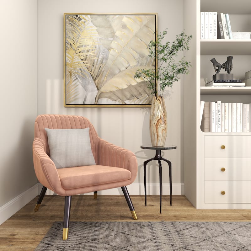Aluminum Metal Small Tripod Accent Table with Textured Glass Tabletop - Silver, Gold or Black - Roche River Decor
