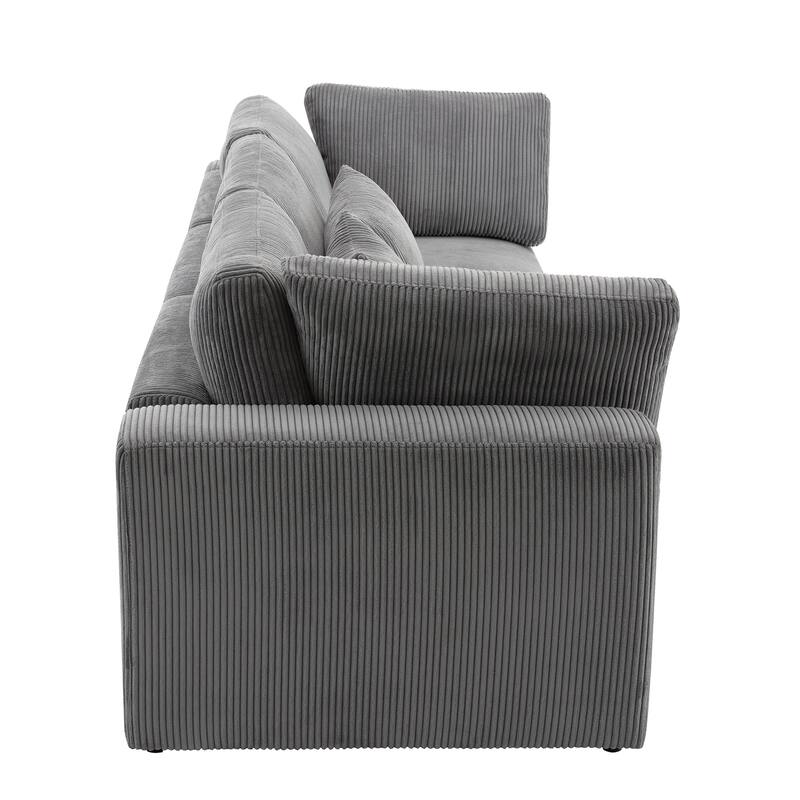 Comfortable Standard Sofa with Soft Corduroy Fabric & Sturdy Wood Frame - Ideal for Living Rooms