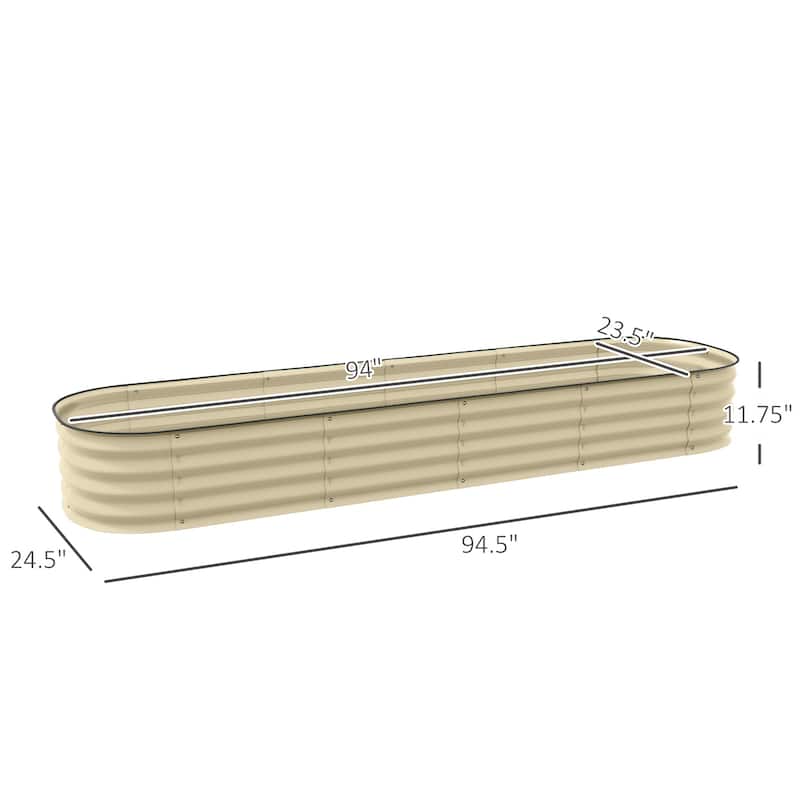 Outsunny Galvanized Raised Garden Bed Kit,Metal Elevated Planter Box