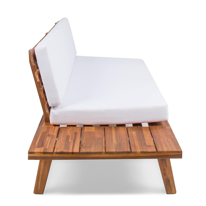 Roomfitters 2-Seater Sofa Left/Right Side with Acacia Wood Frame and Cushions