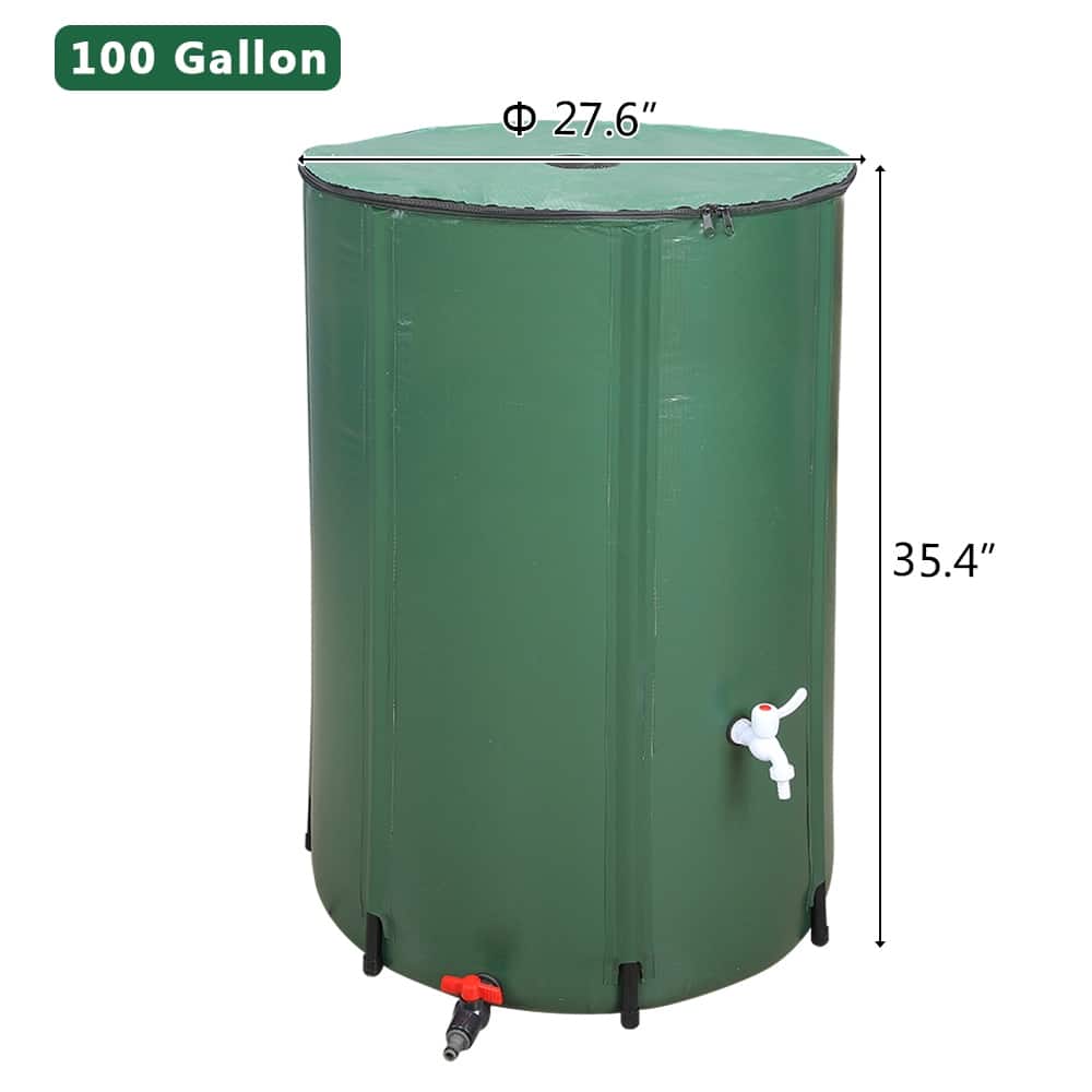 50/66/100 Gallon Folding Rain Barrel Water Collector Green