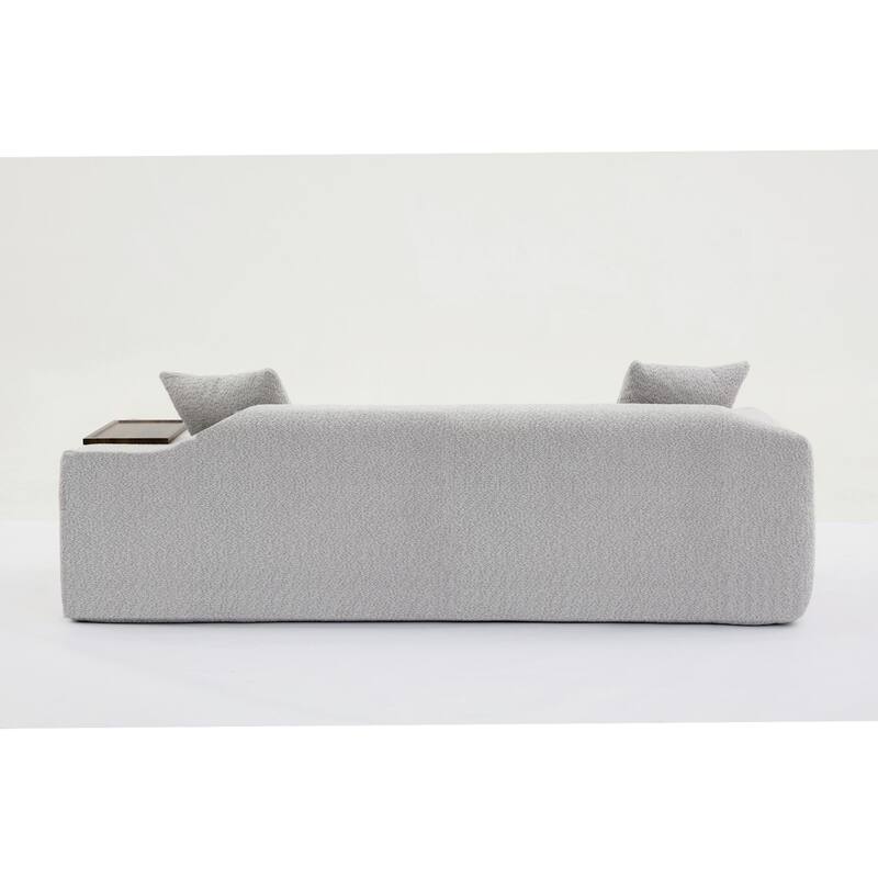 Boucle Cloud Sofa Set - 3+2 Couch with MDF End Table, Soft Upholstery
