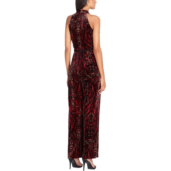 tahari velvet jumpsuit