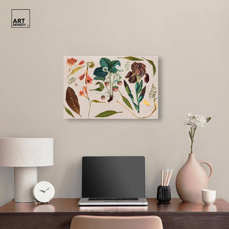 Floral Diagram Montage Canvas by Art Remedy, Gallery Wrapped