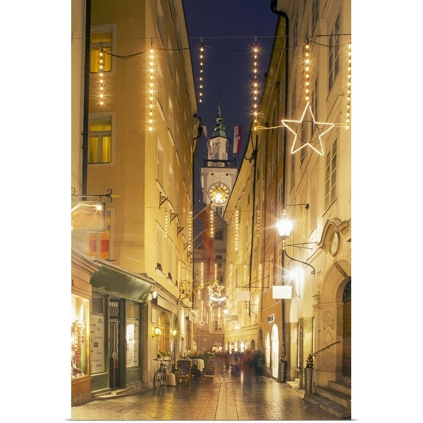 "Street light in old Salzburg" Poster Print