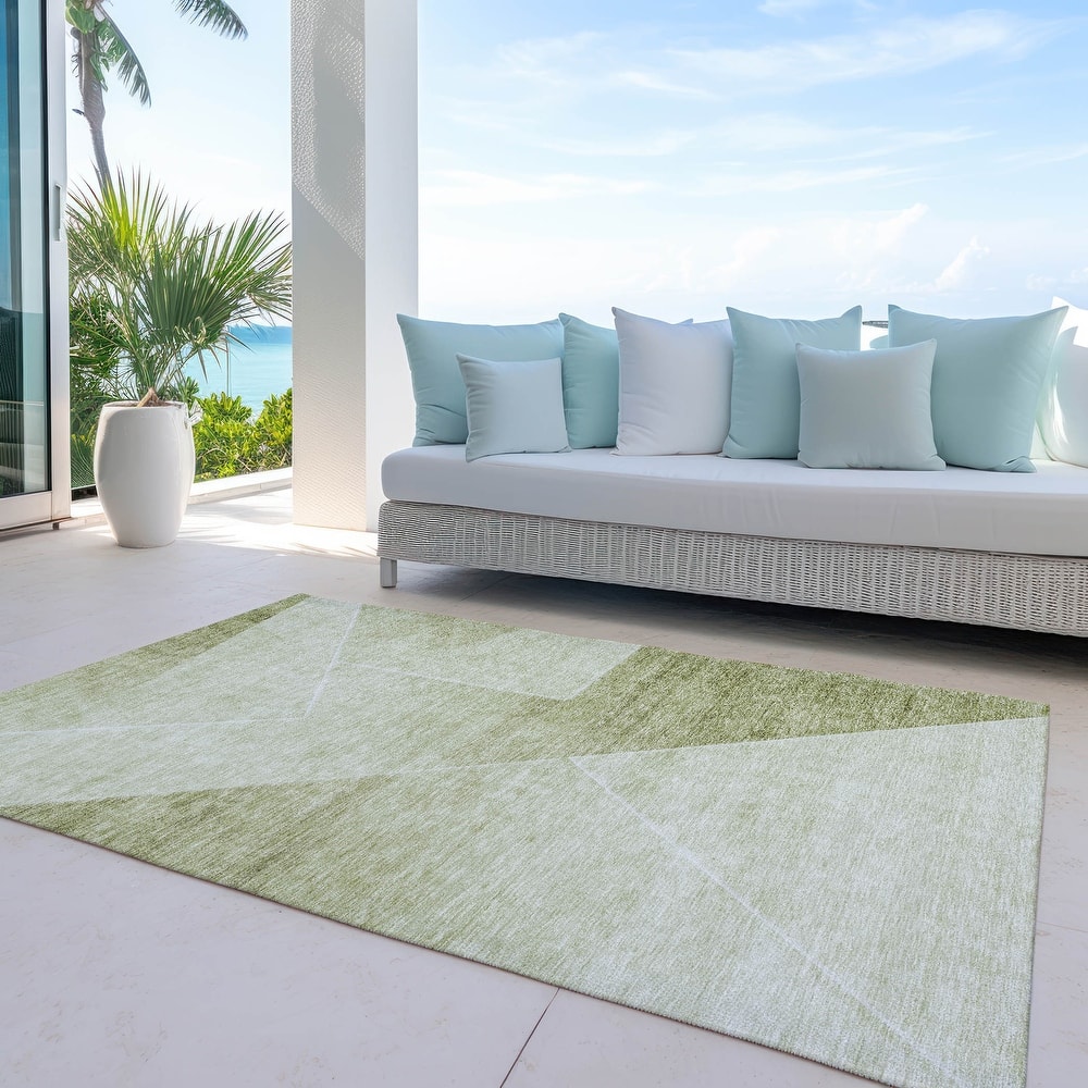 Machine Washable Indoor/ Outdoor Chantille Contemporary Abstract Rug