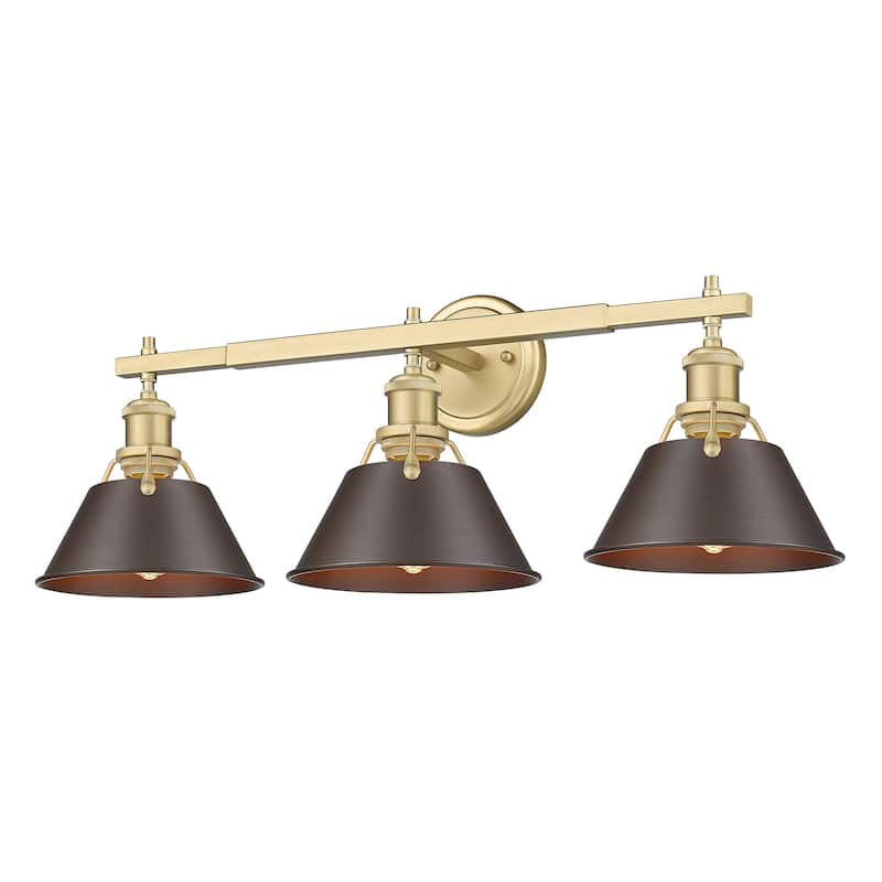 Orwell 3-Light Vanity Light in Brushed Champagne Bronze with Rubbed Bronze - Gold