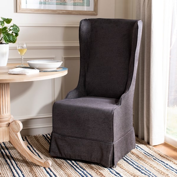 slide 2 of 12, SAFAVIEH Dining Deco Bacall Dark Grey Slip Cover Dining Chair - 24" x 28.3" x 47"